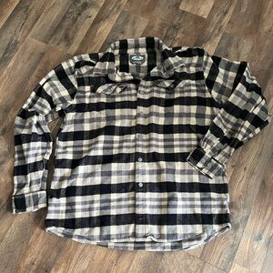 Men's Black and Gray Plaid Shirt Jacket